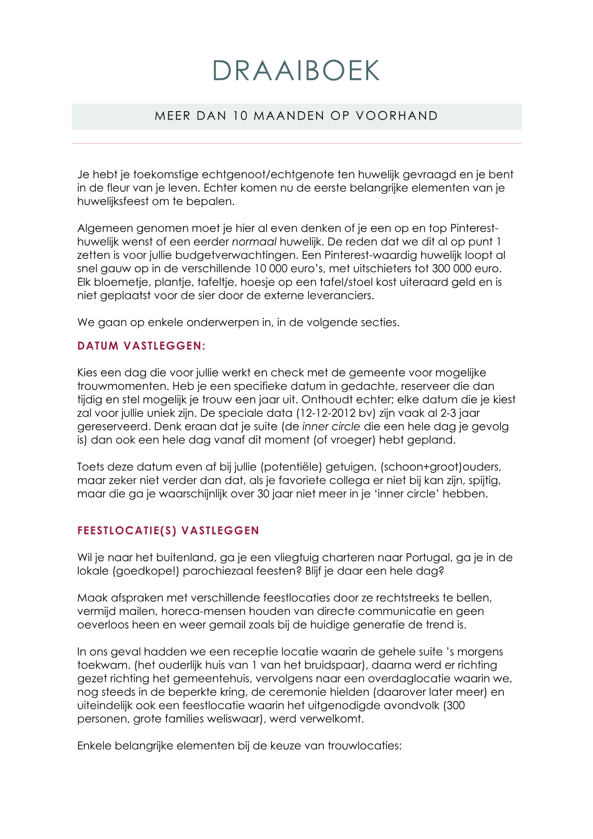 Pagina 2 uit het draaiboek